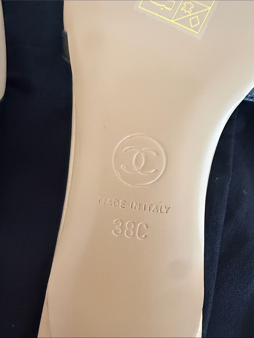 CHANEL Beige and Black CC Cutout Mule - Picture 9 of 10